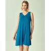 GYS Womens Bamboo-Derived Viscose Nightgowns Soft Sleeveless V Neck Nightdress Lightweight Sleep Shirt S-4XP(A- Teal Blue)