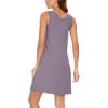GYS Womens Bamboo-Derived Viscose Nightgowns Soft Sleeveless V Neck Nightdress Lightweight Sleep Shirt S-4XP(A- Violet)