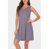 GYS Womens Bamboo-Derived Viscose Nightgowns Soft Sleeveless V Neck Nightdress Lightweight Sleep Shirt S-4XP(A- Violet)