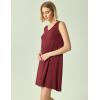GYS Womens Bamboo-Derived Viscose Nightgowns Soft Sleeveless V Neck Nightdress Lightweight Sleep Shirt S-4XP(A- Wine)