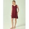 GYS Womens Bamboo-Derived Viscose Nightgowns Soft Sleeveless V Neck Nightdress Lightweight Sleep Shirt S-4XP(A- Wine)