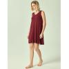 GYS Womens Bamboo-Derived Viscose Nightgowns Soft Sleeveless V Neck Nightdress Lightweight Sleep Shirt S-4XP(A- Wine)