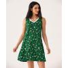 GYS Womens Bamboo-Derived Viscose Nightgowns Soft Sleeveless V Neck Nightdress Lightweight Sleep Shirt S-4XP(A- Xmas Green)