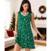 GYS Womens Bamboo-Derived Viscose Nightgowns Soft Sleeveless V Neck Nightdress Lightweight Sleep Shirt S-4XP(A- Xmas Green)