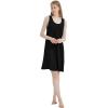 GYS Womens Bamboo-Derived Viscose Nightgowns Soft Sleeveless V Neck Nightdress Lightweight Sleep Shirt S-4XP(B- Black)