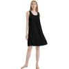 GYS Womens Bamboo-Derived Viscose Nightgowns Soft Sleeveless V Neck Nightdress Lightweight Sleep Shirt S-4XP(B- Black)