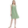 GYS Womens Bamboo-Derived Viscose Nightgowns Soft Sleeveless V Neck Nightdress Lightweight Sleep Shirt S-4XP(B- Loden Frost)