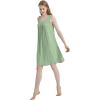 GYS Womens Bamboo-Derived Viscose Nightgowns Soft Sleeveless V Neck Nightdress Lightweight Sleep Shirt S-4XP(B- Loden Frost)