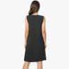 GYS Womens Bamboo-Derived Viscose Nightgowns Soft Sleeveless V Neck Nightdress Lightweight Sleep Shirt S-4XP(C- Black)