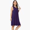 GYS Womens Bamboo-Derived Viscose Nightgowns Soft Sleeveless V Neck Nightdress Lightweight Sleep Shirt S-4XP(C- Purple)