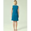 GYS Womens Bamboo-Derived Viscose Nightgowns Soft Sleeveless V Neck Nightdress Lightweight Sleep Shirt S-4XP(C- Teal Blue)