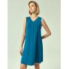 GYS Womens Bamboo-Derived Viscose Nightgowns Soft Sleeveless V Neck Nightdress Lightweight Sleep Shirt S-4XP(C- Teal Blue)
