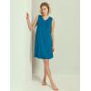 GYS Womens Bamboo-Derived Viscose Nightgowns Soft Sleeveless V Neck Nightdress Lightweight Sleep Shirt S-4XP(C- Teal Blue)
