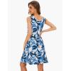 GYS Womens Bamboo-Derived Viscose Nightgowns Soft Sleeveless V Neck Nightdress Lightweight Sleep Shirt S-4XP(D- Blue Plant)