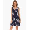 GYS Womens Bamboo-Derived Viscose Nightgowns Soft Sleeveless V Neck Nightdress Lightweight Sleep Shirt S-4XP(D- Navy Floral)