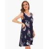 GYS Womens Bamboo-Derived Viscose Nightgowns Soft Sleeveless V Neck Nightdress Lightweight Sleep Shirt S-4XP(D- Navy Floral)