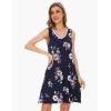 GYS Womens Bamboo-Derived Viscose Nightgowns Soft Sleeveless V Neck Nightdress Lightweight Sleep Shirt S-4XP(D- Navy Floral)
