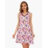 GYS Womens Bamboo-Derived Viscose Nightgowns Soft Sleeveless V Neck Nightdress Lightweight Sleep Shirt S-4XP(D- Purple Floral)