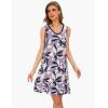 GYS Womens Bamboo-Derived Viscose Nightgowns Soft Sleeveless V Neck Nightdress Lightweight Sleep Shirt S-4XP(D- Violet Plant)