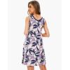 GYS Womens Bamboo-Derived Viscose Nightgowns Soft Sleeveless V Neck Nightdress Lightweight Sleep Shirt S-4XP(D- Violet Plant)