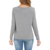 GYS Womens Long Sleeve Tops Soft Bamboo Viscose Pajama Tops(B- Heather Grey)