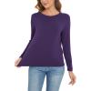 GYS Womens Long Sleeve Tops Soft Bamboo Viscose Pajama Tops(B- Purple)