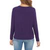 GYS Womens Long Sleeve Tops Soft Bamboo Viscose Pajama Tops(B- Purple)