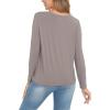 GYS Womens Long Sleeve Tops Soft Bamboo Viscose Pajama Tops(B- Taupe)