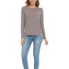 GYS Womens Long Sleeve Tops Soft Bamboo Viscose Pajama Tops(B- Taupe)