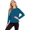 GYS Womens Long Sleeve Tops Soft Bamboo Viscose Pajama Tops(B- Teal Blue)