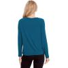 GYS Womens Long Sleeve Tops Soft Bamboo Viscose Pajama Tops(B- Teal Blue)