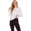 GYS Womens Long Sleeve Tops Soft Bamboo Viscose Pajama Tops(B- White)