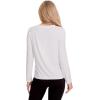 GYS Womens Long Sleeve Tops Soft Bamboo Viscose Pajama Tops(B- White)