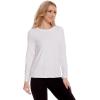 GYS Womens Long Sleeve Tops Soft Bamboo Viscose Pajama Tops(B- White)