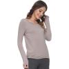 GYS Womens Long Sleeve Tops Soft Bamboo Viscose Pajama Tops(Taupe)