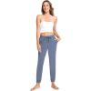 GYS Women’s Pajama Pants Drawstring Waistband Jogger Lounge Pants with Pockets(Grayish Blue)