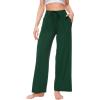 GYS Women’s Pajama Pants Soft Bamboo Viscose Lounge Pants High Waisted Pj Bottoms Comfy Yoga Pants with Pockets(Dark Green)