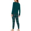 GYS Women’s Pajama Sets Bamboo Viscose Long Sleeve Sleepwear with Pants Soft Pjs Lounge Set Ladies Loungewear(Green Plaid/Tapered-leg)