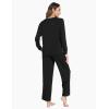 GYS Women’s Pajama Sets Long Sleeve Sleepwear Comfy 2 Piece Ladies Pj Sleep Set, Viscose Made from Bamboo(A- Black)