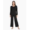 GYS Women’s Pajama Sets Long Sleeve Sleepwear Comfy 2 Piece Ladies Pj Sleep Set, Viscose Made from Bamboo(A- Black)