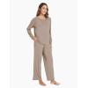 GYS Women’s Pajama Sets Long Sleeve Sleepwear Comfy 2 Piece Ladies Pj Sleep Set, Viscose Made from Bamboo(A- Camel)