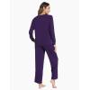 GYS Women’s Pajama Sets Long Sleeve Sleepwear Comfy 2 Piece Ladies Pj Sleep Set, Viscose Made from Bamboo(A- Deep Purple)