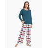 GYS Women’s Pajama Sets Long Sleeve Sleepwear Comfy 2 Piece Ladies Pj Sleep Set, Viscose Made from Bamboo(A- Green Plaid)