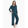 GYS Women’s Pajama Sets Long Sleeve Sleepwear Comfy 2 Piece Ladies Pj Sleep Set, Viscose Made from Bamboo(A- Indigo)