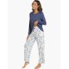 GYS Women’s Pajama Sets Long Sleeve Sleepwear Comfy 2 Piece Ladies Pj Sleep Set, Viscose Made from Bamboo(A- Indigo Blue)