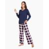 GYS Women’s Pajama Sets Long Sleeve Sleepwear Comfy 2 Piece Ladies Pj Sleep Set, Viscose Made from Bamboo(A- Navy Red Plaid)