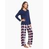 GYS Women’s Pajama Sets Long Sleeve Sleepwear Comfy 2 Piece Ladies Pj Sleep Set, Viscose Made from Bamboo(A- Navy Red Plaid)