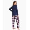 GYS Women’s Pajama Sets Long Sleeve Sleepwear Comfy 2 Piece Ladies Pj Sleep Set, Viscose Made from Bamboo(A- Navy Red Plaid)