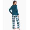 GYS Women’s Pajama Sets Long Sleeve Sleepwear Comfy 2 Piece Ladies Pj Sleep Set, Viscose Made from Bamboo(A- White Green Plaid)