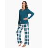 GYS Women’s Pajama Sets Long Sleeve Sleepwear Comfy 2 Piece Ladies Pj Sleep Set, Viscose Made from Bamboo(A- White Green Plaid)